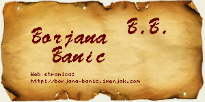 Borjana Banić vizit kartica